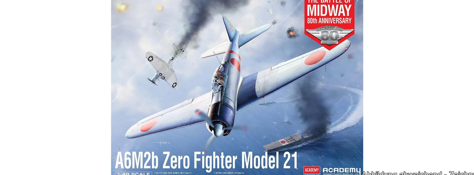 ACADEMY 12352 Mitsubishi A6M2b Zero Fighter Model 21 Battle of Midway | Flugzeug Bausatz 1:48