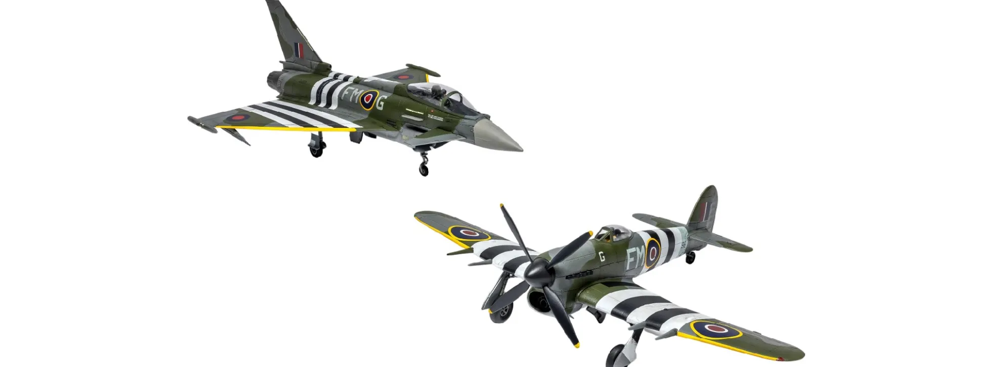Airfix A40001 Eurofighter Typhoon FGR.4 mit Hawker Typhoon Mk.IB | Twin Pack | Flugzeug Bausatz 1:72