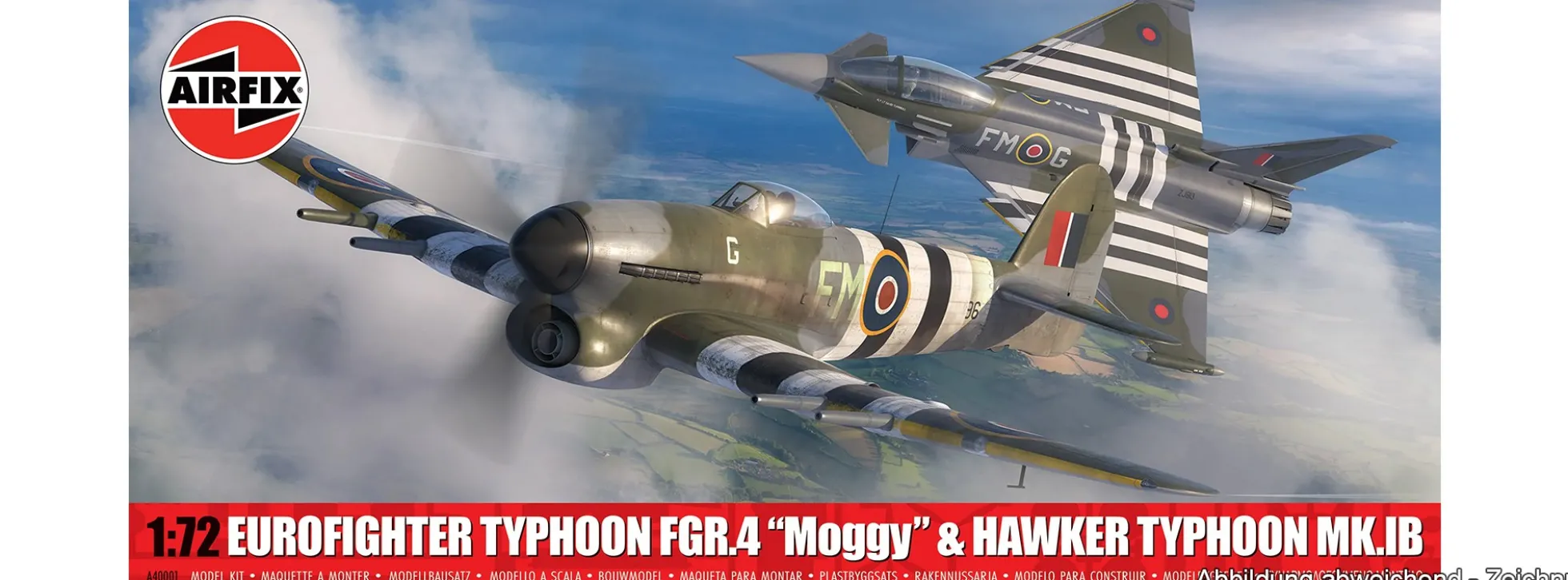 Airfix A40001 Eurofighter Typhoon FGR.4 mit Hawker Typhoon Mk.IB | Twin Pack | Flugzeug Bausatz 1:72