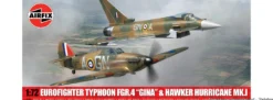 Airfix A40002 Eurofighter Typhoon FGR.4 mit Hawker Hurricane MkI | Twin Pack | Flugzeug Bausatz 1:72