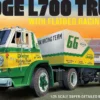 AMT 1368 1966 Dodge L700 Truck mit Flachbett-Rennanhänger | LKW Bausatz 1:25