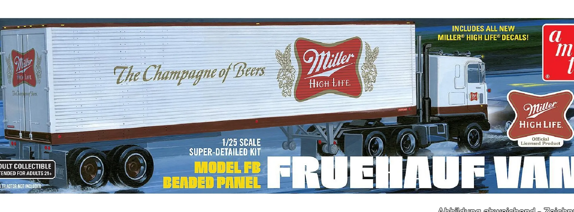 AMT 1234 Fruehauf 40 Fuß Auflieger Miller Beer | LKW-Auflieger Bausatz 1:25