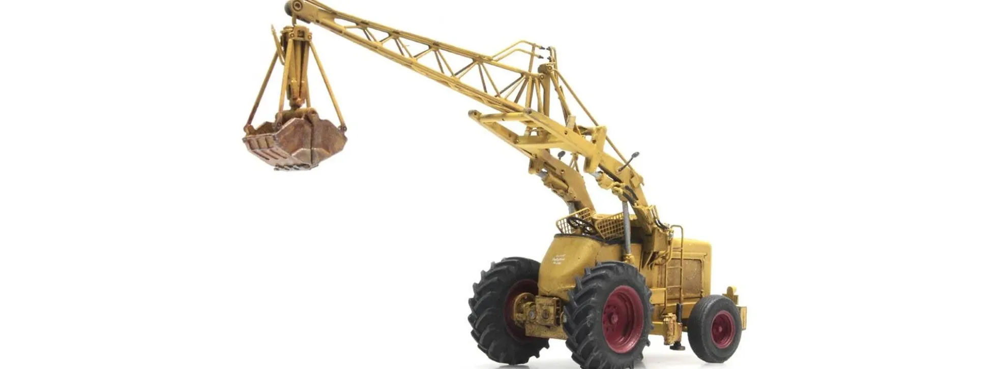 Artitec 387.378 Bischoff Polytrac mit Greifer gelb | Baumaschinenmodell 1:87
