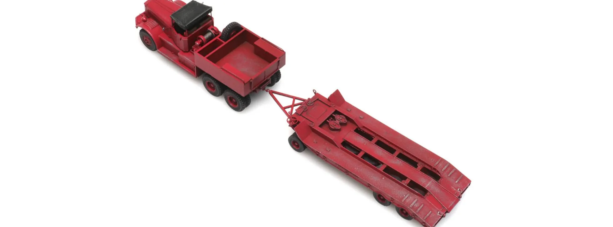 Artitec 387.430 Diamond T Lkw mit Anhänger rot | LKW-Modell 1:87