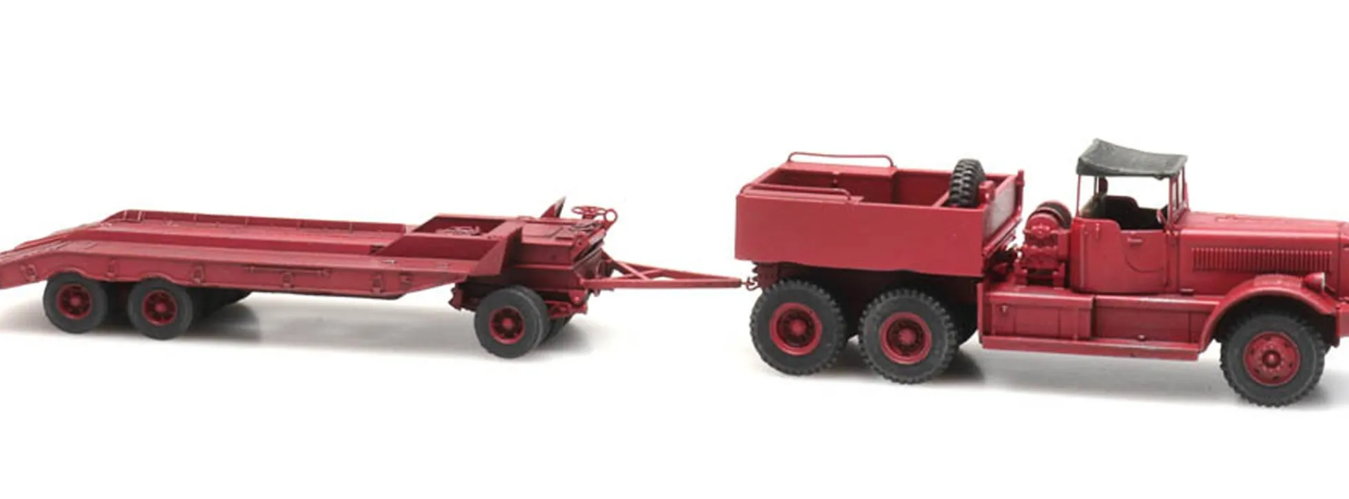Artitec 387.430 Diamond T Lkw mit Anhänger rot | LKW-Modell 1:87