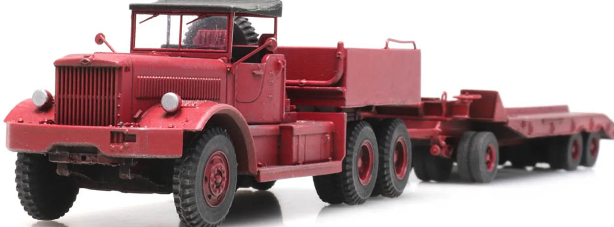 Artitec 387.430 Diamond T Lkw mit Anhänger rot | LKW-Modell 1:87