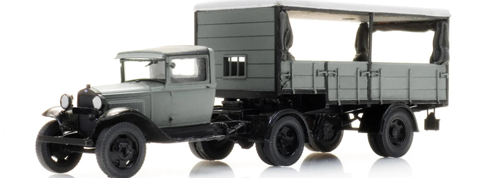Artitec 387.664 Ford Model AA mit Sattelauflieger - grau | LKW-Modell 1:87