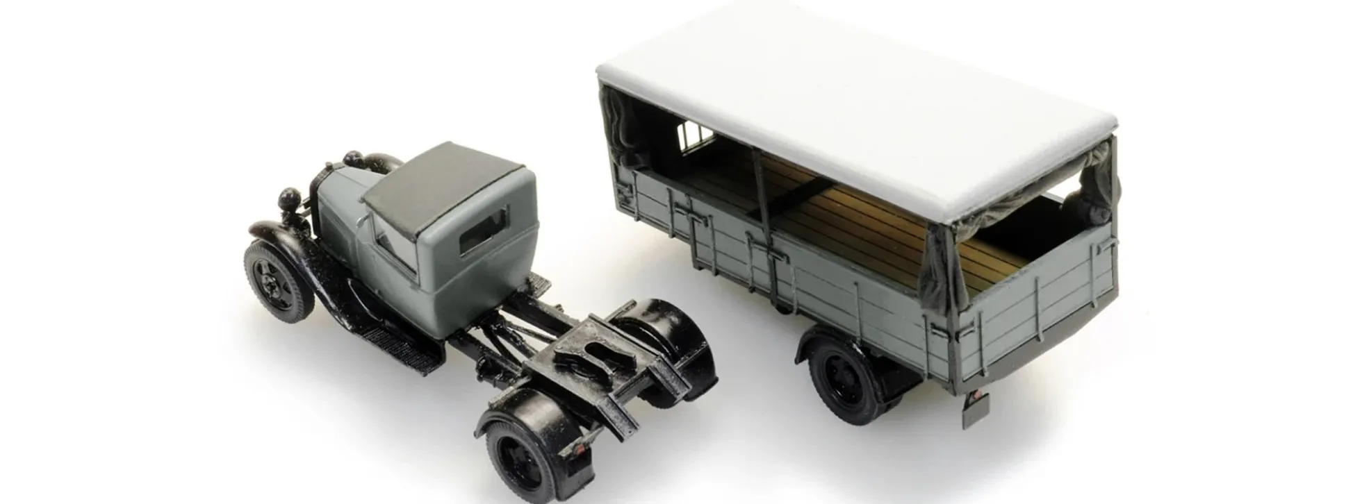 Artitec 387.664 Ford Model AA mit Sattelauflieger - grau | LKW-Modell 1:87