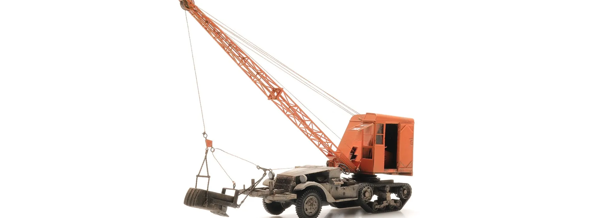 Artitec 316.100 Halbkettenfahrzeug mit Schürfkübelbagger | Baumaschinenmodell 1:160