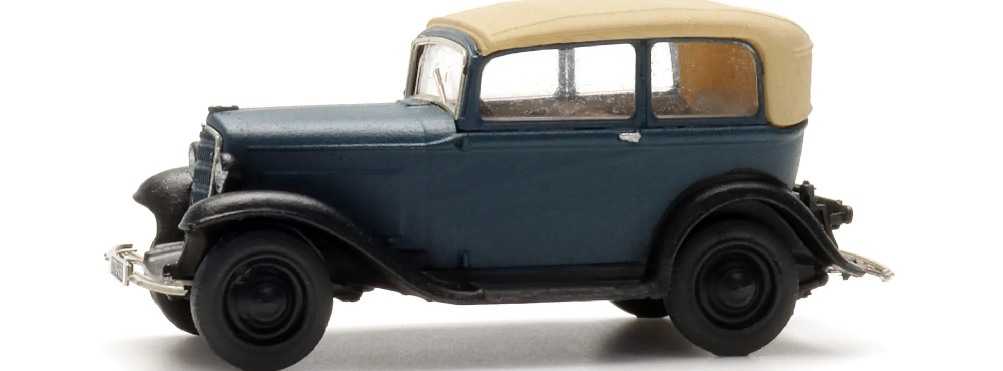 Artitec 312.046 Opel P4 - blau | Geschlossenes Verdeck | Modellauto 1:120