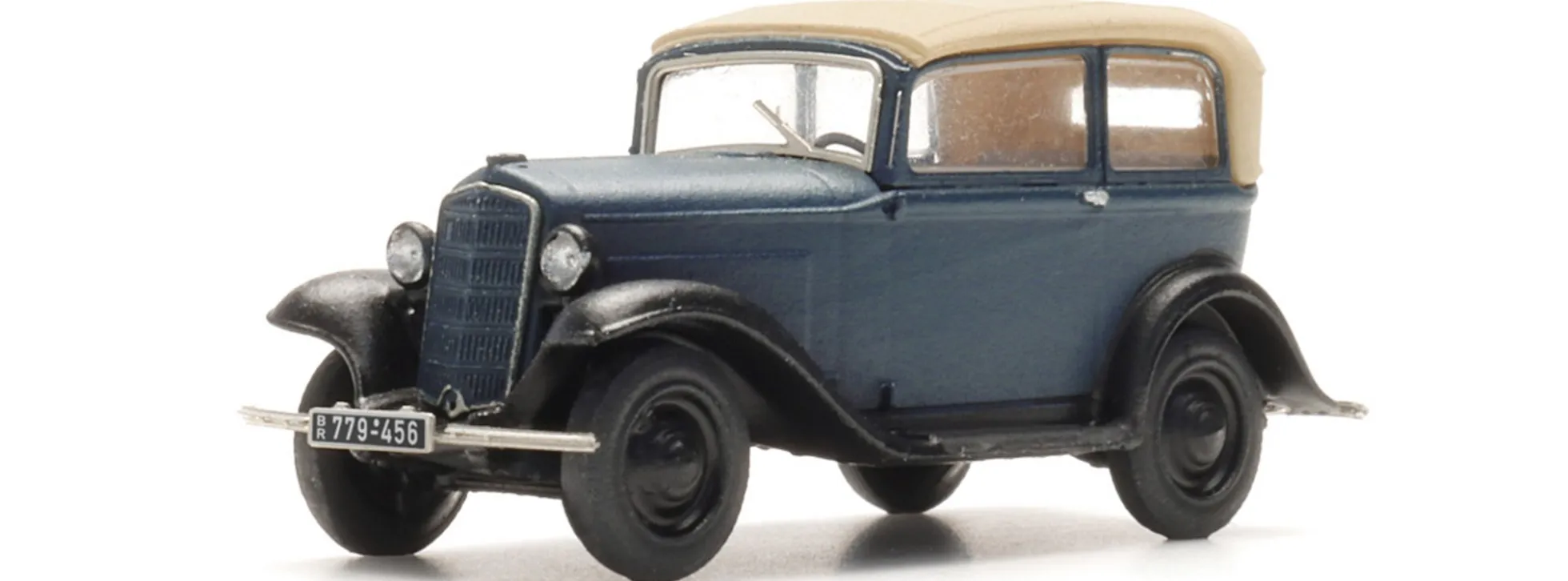 Artitec 316.137 Opel P4 Dach geschlossen blau | Modellauto 1:160
