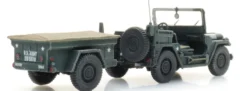 Artitec 6870569 US M151 jeep + M416 Anhänger Forest green | Militärmodell 1:87