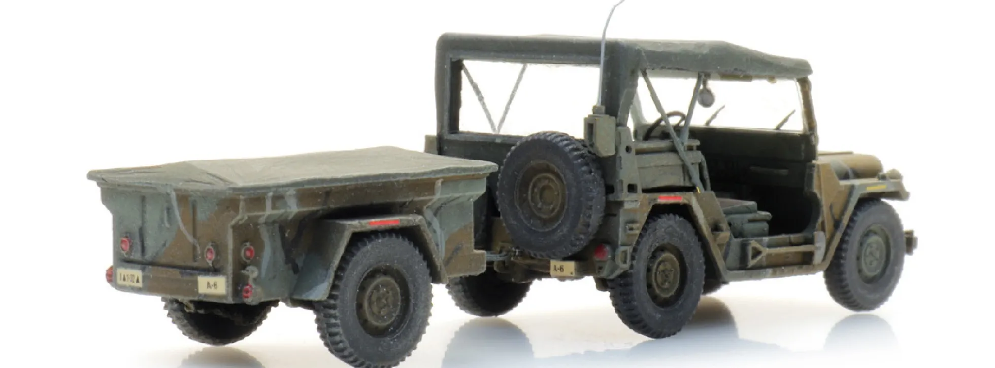 Artitec 6870568 US M151 jeep + M416 Anhänger Merdec | Militärmodell 1:87