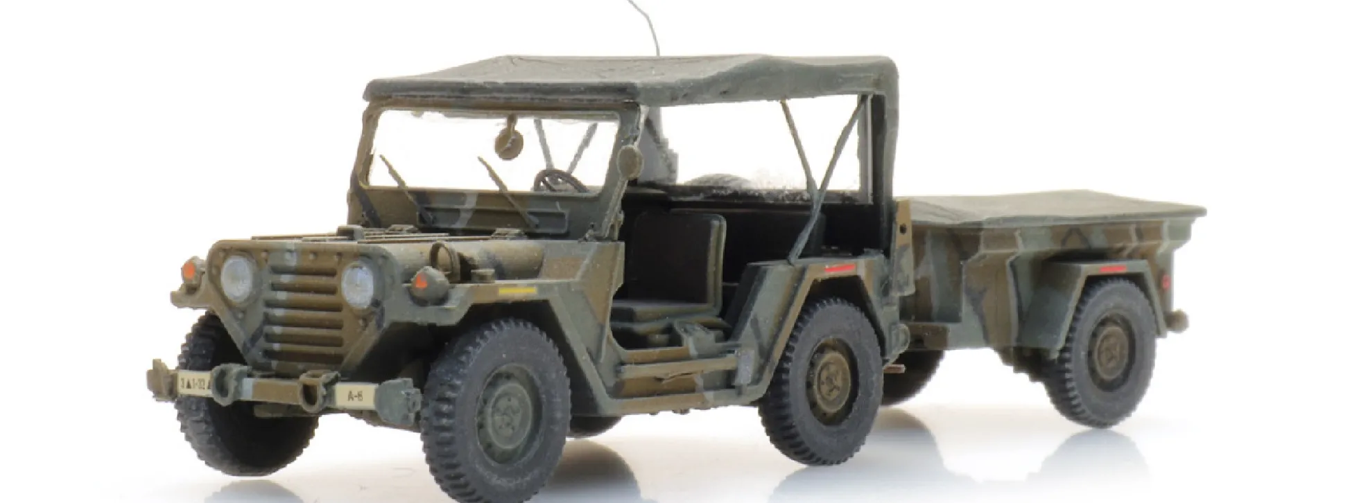 Artitec 6870568 US M151 jeep + M416 Anhänger Merdec | Militärmodell 1:87