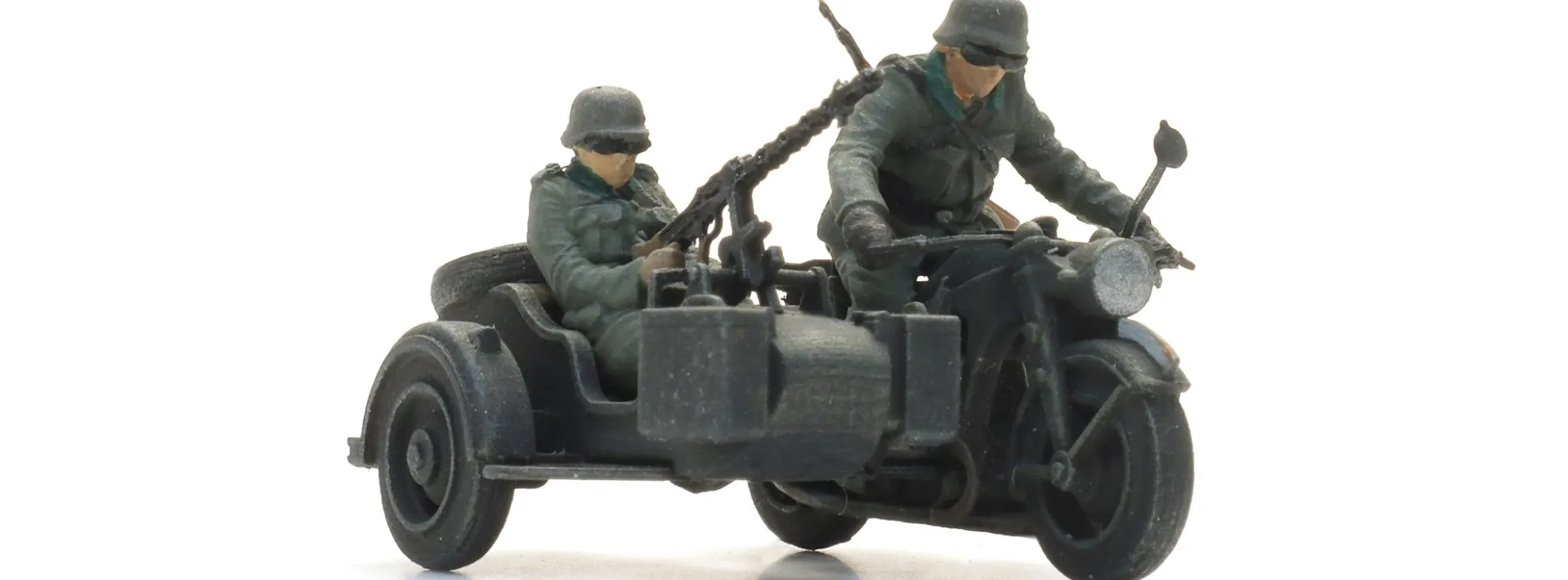 Artitec 6870749 Zündapp mit Beiwagen + 2 Figuren | Militärmodell 1:87