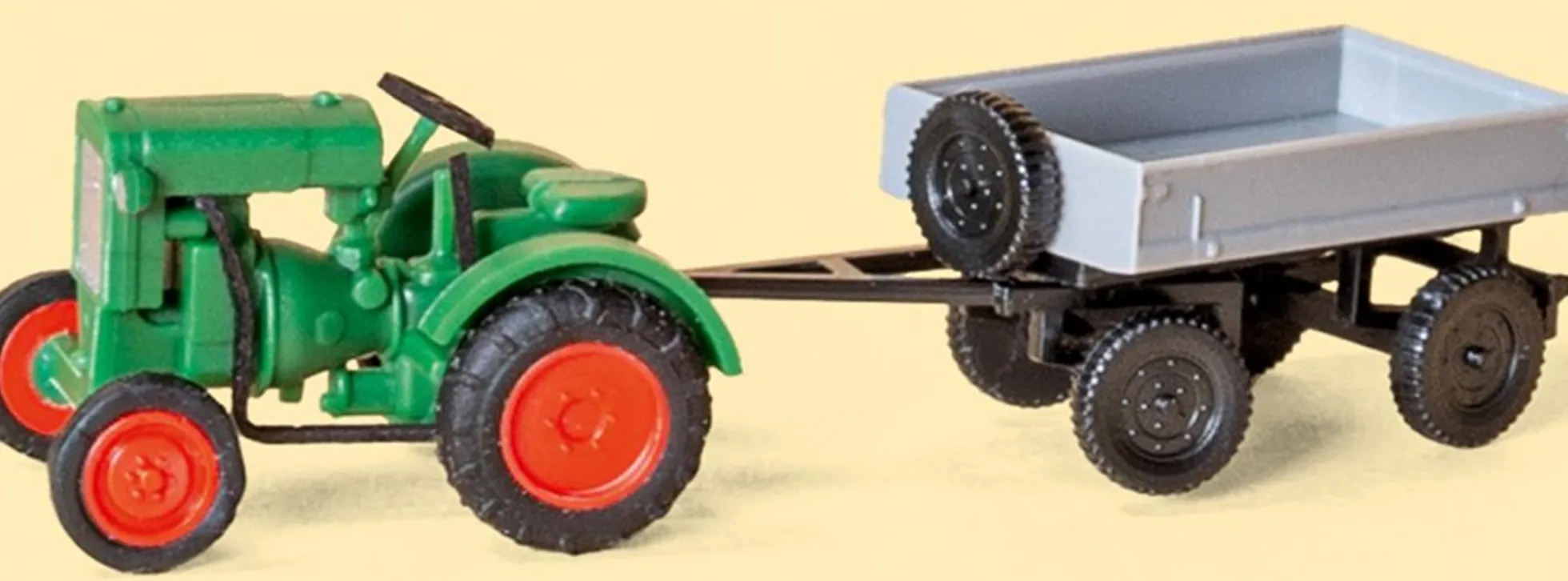 Auhagen 44659 Deutz-Schlepper F1M414 mit Anhänger | Agrarmodell Bausatz Spur N