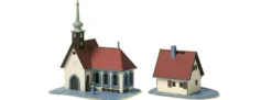 Auhagen 14461 Dorfkirche mit Pfarrhaus | Gebäude Bausatz Spur N