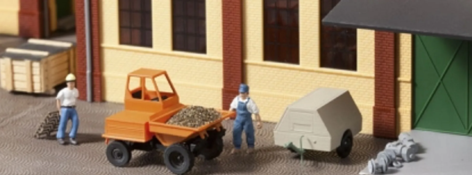 Auhagen 41641 Dumper mit Kompressoranhänger | Baumaschinen Modell 1:87