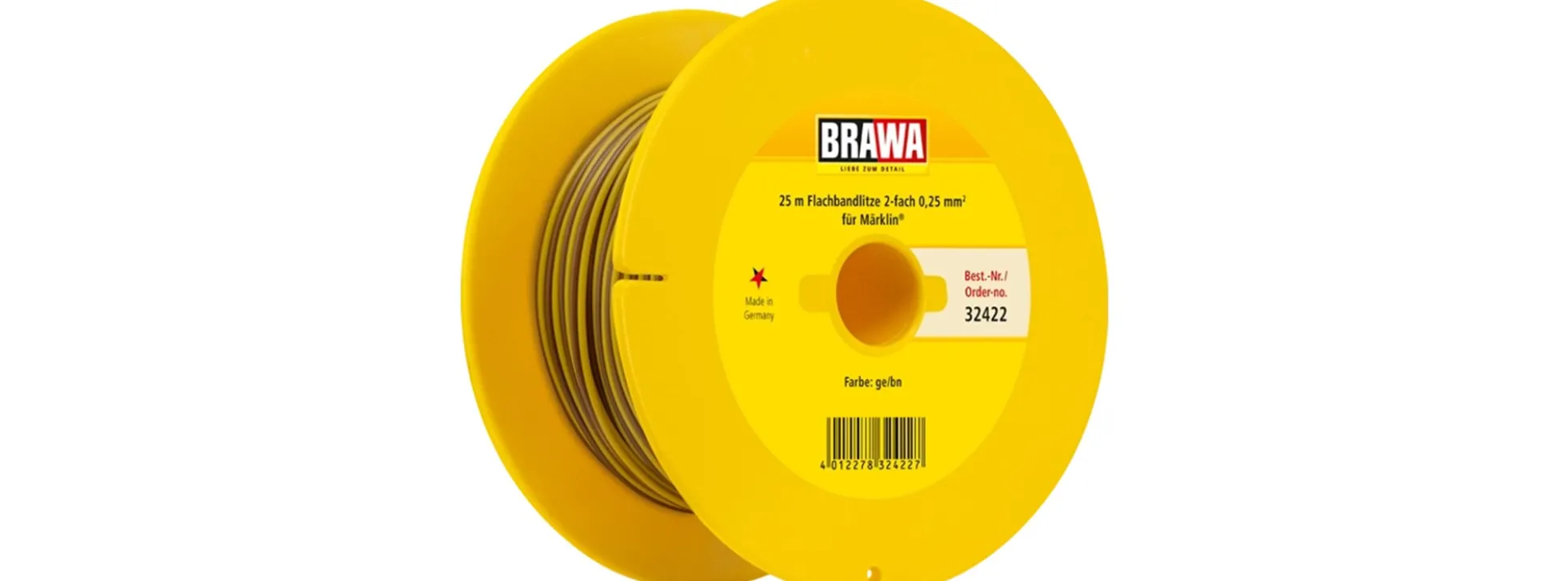 BRAWA 32422 Doppellitze 0,25 mm² | 25 m | gelb / braun | Elektrozubehör