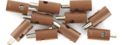 BRAWA 3054 Runde Querlochstecker | 2,5 mm | Braun | 10 Stück