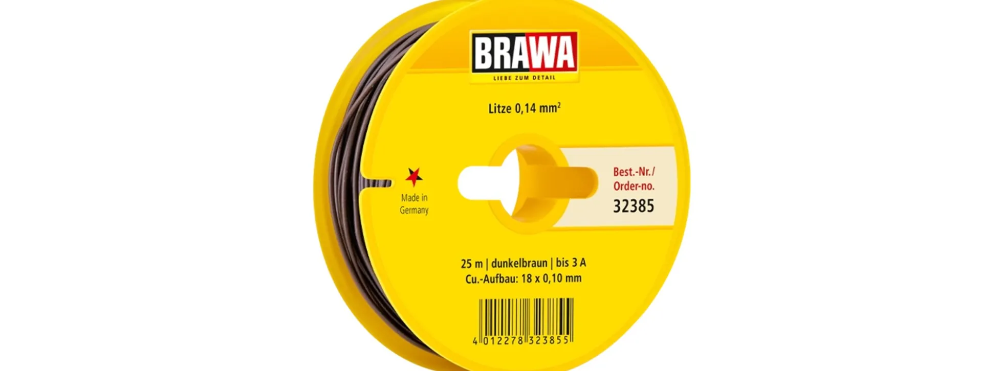 BRAWA 32385 Schaltlitze 0,14 mm² | 25 m | dunkelbraun