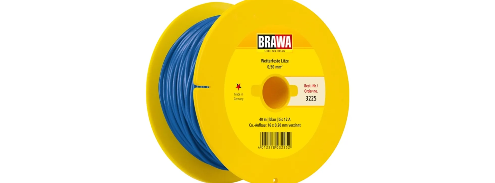 BRAWA 3225 Wetterfeste Litze blau | 40 Meter | 0,50 mm² | Spur G / 1