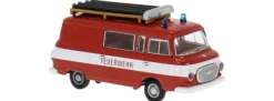 BREKINA 30234 Barkas B 1000 Halbbus rot/weiß Feuerwehr | Blaulichtmodell 1:87
