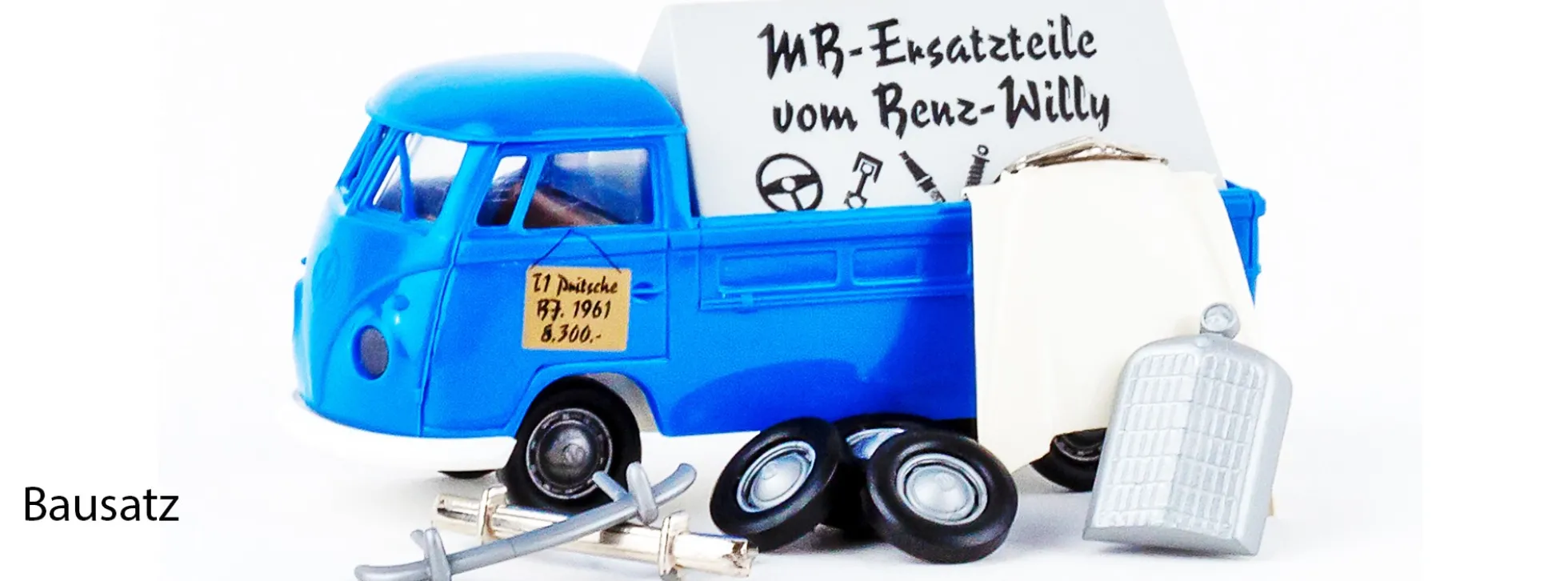 BREKINA 10223 Bausatz VW T1b Pritsche Ersatzteile vom Benz Willy 1960 Bausatz 1:87