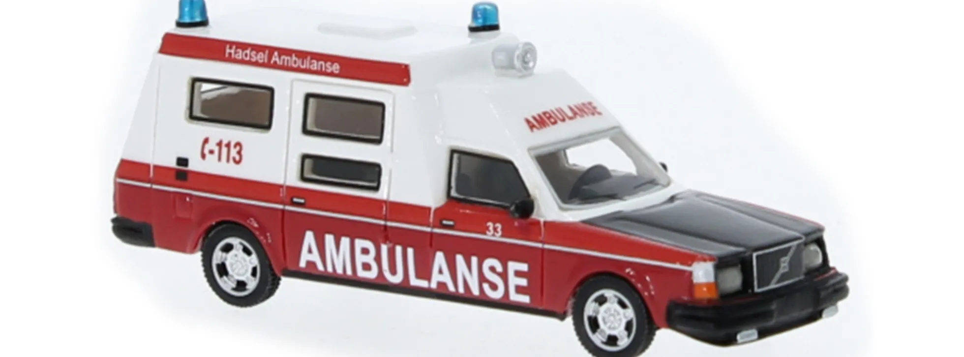 BREKINA BOS87717 Volvo 265 Ambulance Norway weiß/rot | Blaulichtmodell 1:87