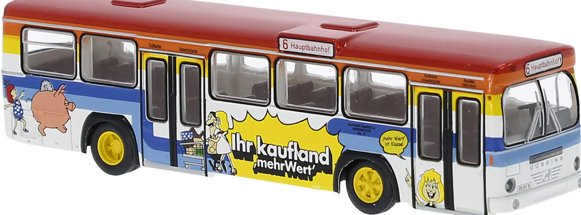 BREKINA 59152 Büssing BS 110V Kaufland Osnabrück 1972 Busmodell 1:87