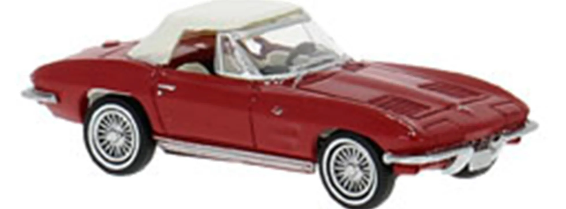 BREKINA 18026 Chevrolet Corvette C2 Cabrio geschlossen - rot | Modellauto 1:87
