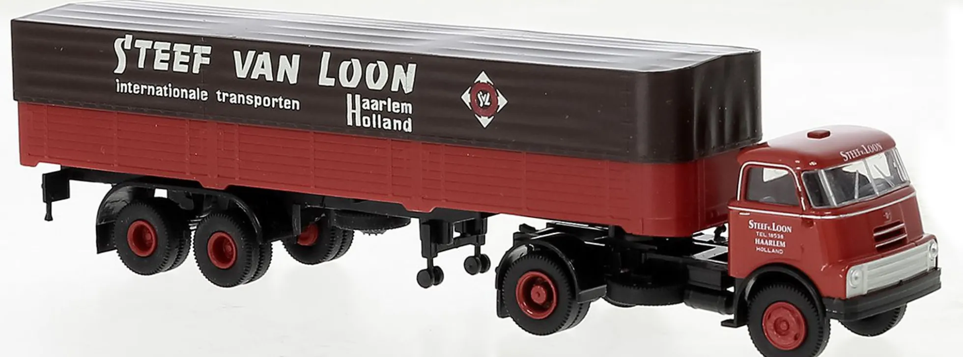 BREKINA 85228 DAF DO2000 PritschePlaneSattelzug Steef van Loon 1957 LKW-Modell 1:87