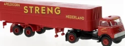 BREKINA 85230 DAF DO2000 PritschePlaneSattelzug Streng Nederland 1957 LKW-Modell 1:87
