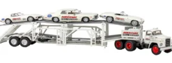 BREKINA 90500 Dodge Autotransporter mit 3 PKWs Hurrican Helldrivers | LKW-Modell 1:87