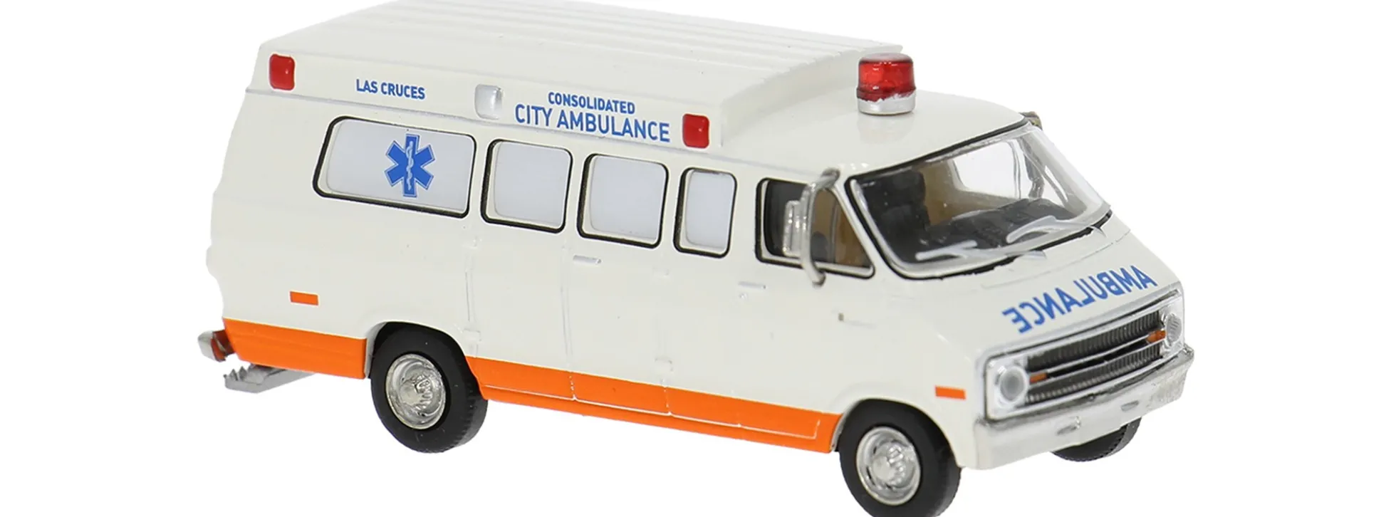 BREKINA 18306 Dodge B 200 Ambulance beige/orange Las Cruces | Blaulichtmodell 1:87