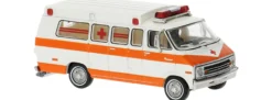 BREKINA 18300 Dodge B 200 Rettungswagen weiß/dunkelorange | Blaulichtmodell 1:87