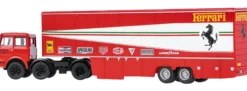 BREKINA 58575 Fiat 691T Renntransporter mit 2 Ferrari 312 T2 + Figuren 1977 | LKW-Modell 1:87