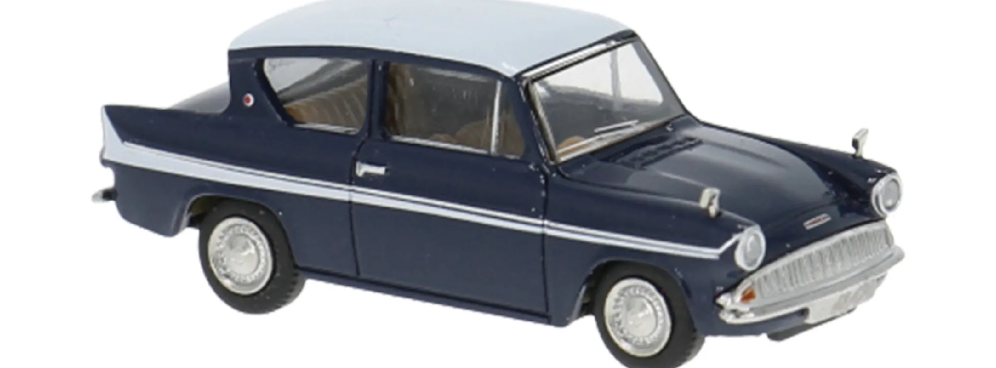 BREKINA 19337 Ford Anglia dunkelblau/weiß | Modellauto 1:87