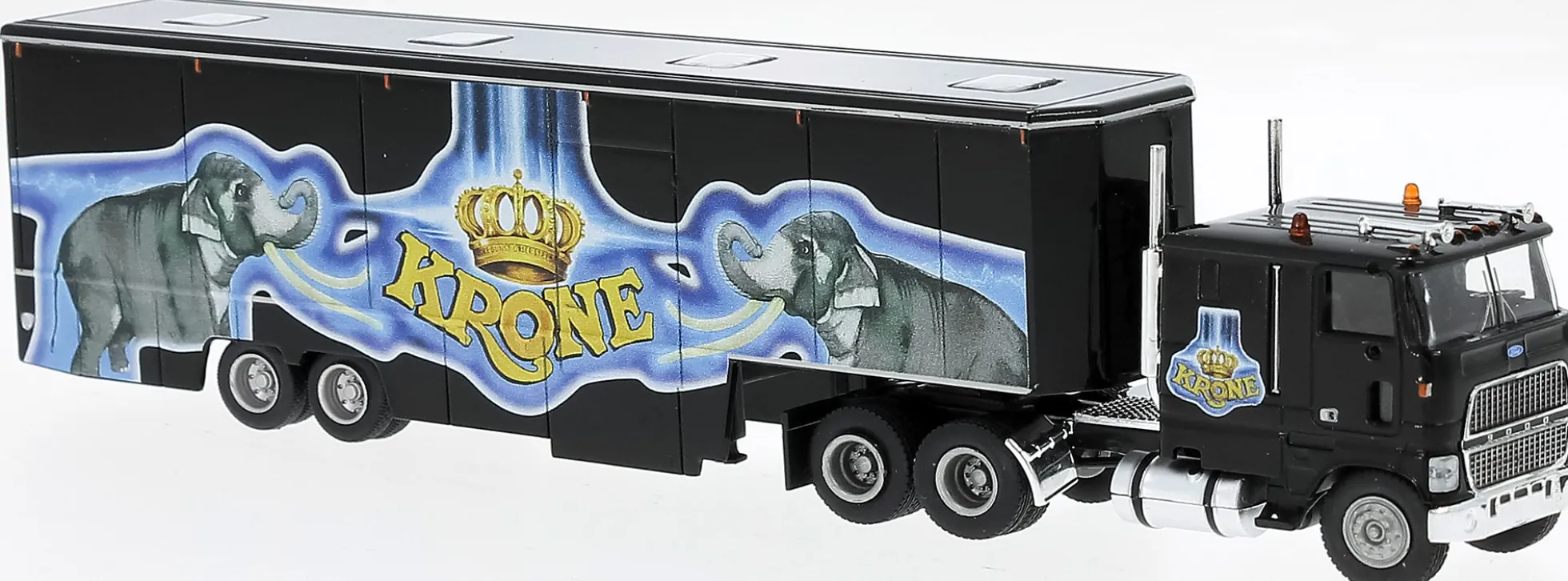 BREKINA 85860 Ford CLT 9000 Koffersattelzug Circus Krone 1978 LKW-Modell 1:87