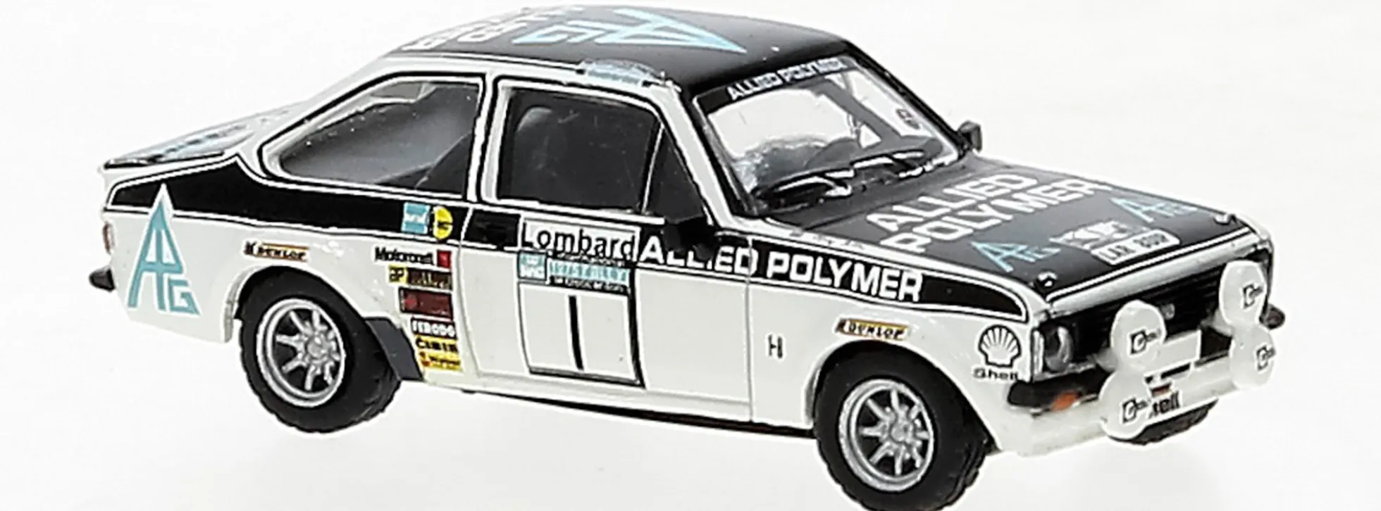 BREKINA 19581 Ford Escort RS 1800 Rallye RAC Lombard T.Mäkinen A.Polymer 1975 Automodell 1:87