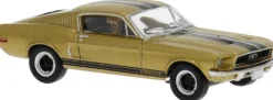 BREKINA 19615 Ford Mustang GT 350 Fastback gold/schwarz 1968 | Modellauto 1:87