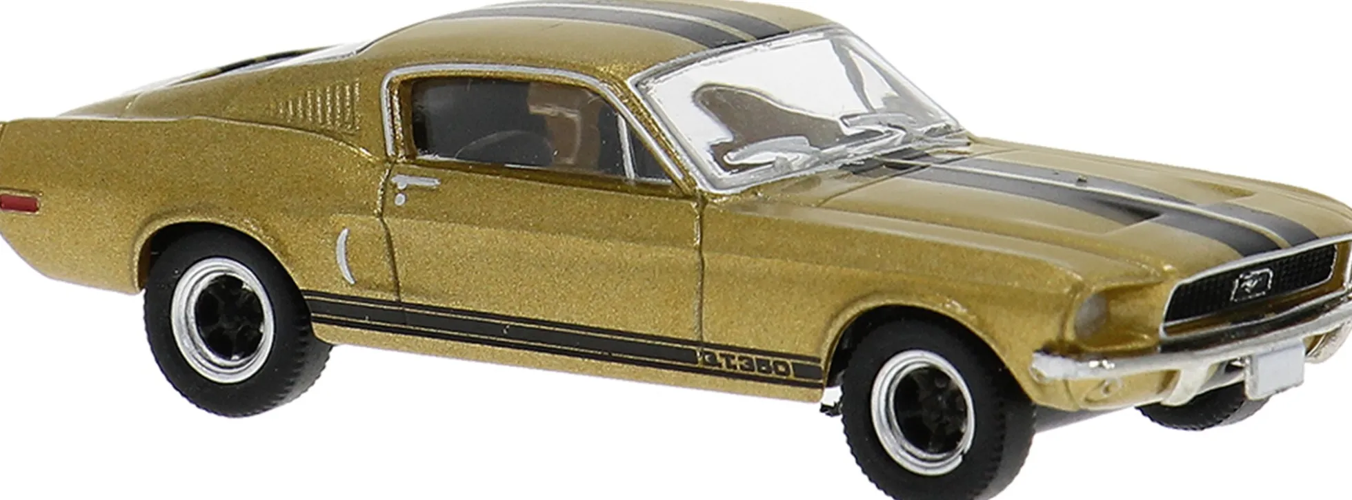 BREKINA 19615 Ford Mustang GT 350 Fastback gold/schwarz 1968 | Modellauto 1:87