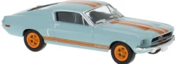 BREKINA 19619 Ford Mustang hellblau/orange | Modellauto 1:87