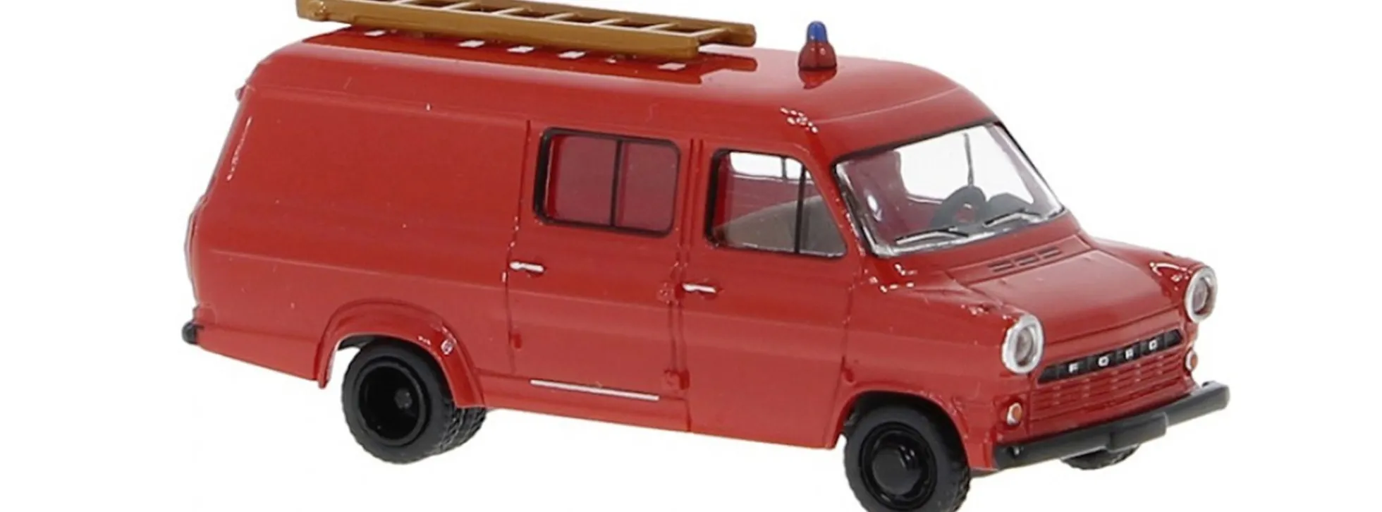BREKINA 34160 Ford Transit Mk1 Feuerwehr neutral rot 1965 Blaulichtmodell 1:87