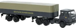 BREKINA 82261 Henschel F161 PritschePlanesattelzug Deutsche Bundesbahn 1971 LKW-Modell 1:87