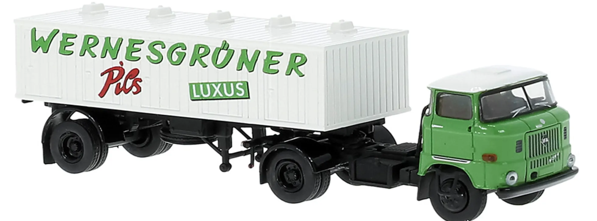 BREKINA 71214 IFA W50 Biertanksattelzug Wernesgrüner Pils 1965 LKW-Modell 1:87