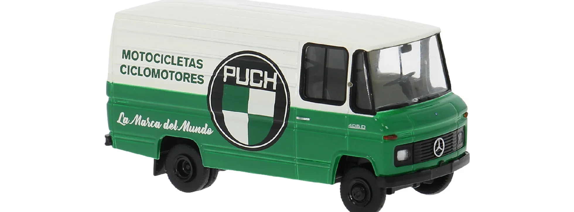 BREKINA 36858 MB L 406 D Kasten Puch weiß/grün | LKW-Modell 1:87