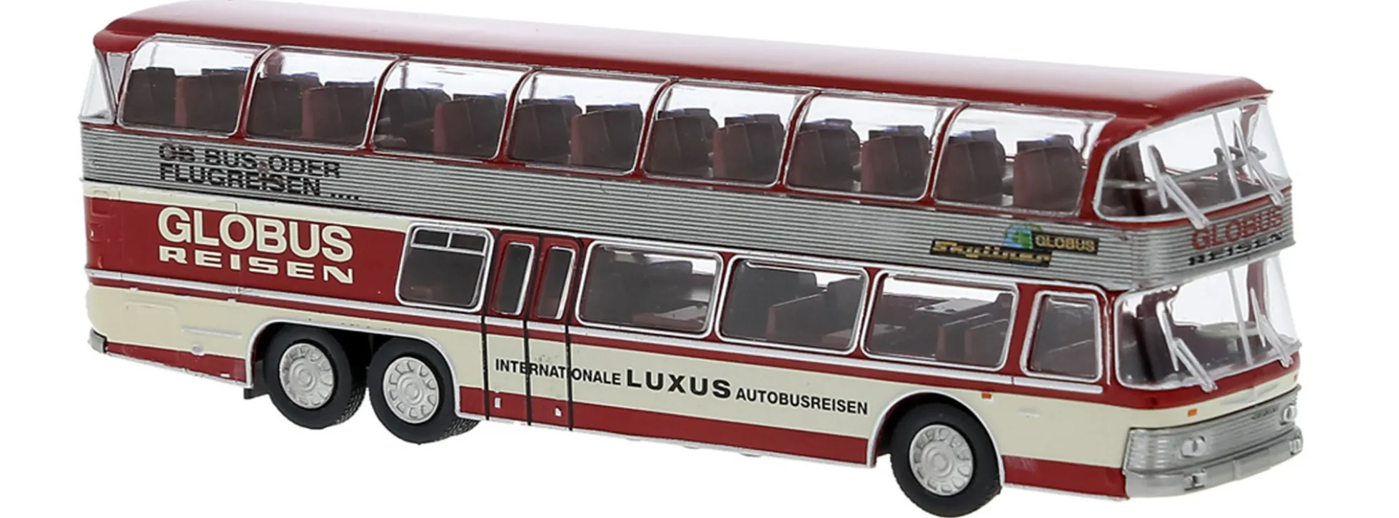BREKINA 58296 Neoplan NH22 Skyliner Doppeldecker Globus-Reisen 1967 Busmodell 1:87
