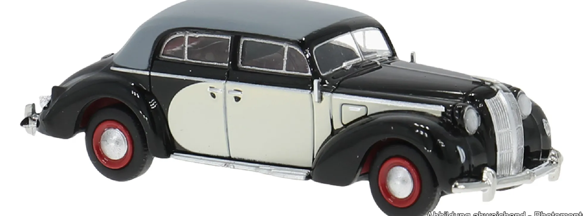BREKINA 20459 Opel Admiral geschlossenes Cabrio schwarz/grau | Modellauto 1:87