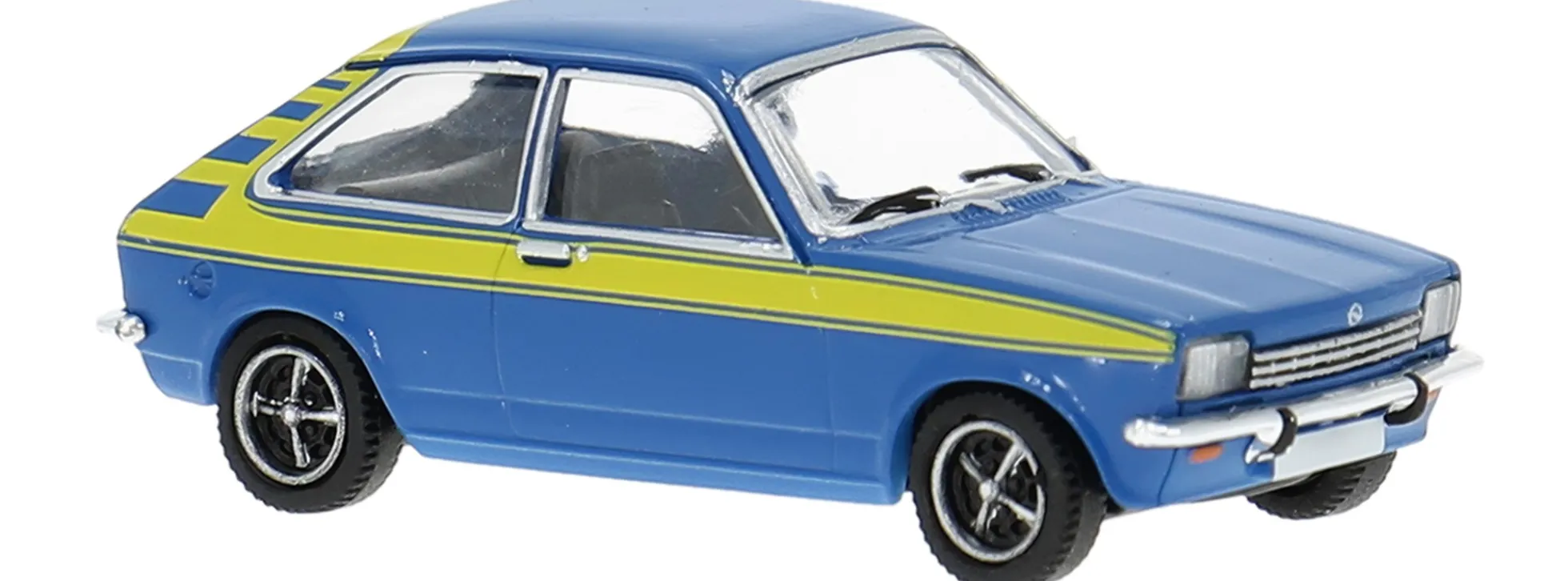 BREKINA PCX870774 Opel Kadett C City Cityjet blau mit gelben Dekor 1975 Automodell 1:87